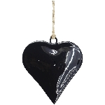 HerzHänger EnameL, schwarz, Metall, 6,5x7 cm