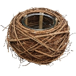 Korb Willow, natur, Ulmenzweige/Glas, 20x20x12 cm