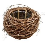 Korb Willow, natur, Ulmenzweige/Glas, 23x23x13,5 cm