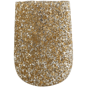 Windlicht Fancy, gold, Glas, 17x17x22,5 cm