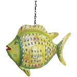 Fisch Kanu, gelb, Metall, 45x10x33 cm
