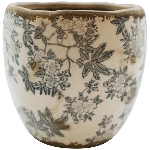 Topf Mush, grau, Keramik, 15x15x14 cm