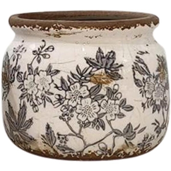 Topf Mush, grau, Keramik, 12x12x9,5 cm