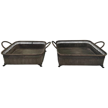 Tablett Set/2 ArtFerro, Metall, 39x31x12 cm