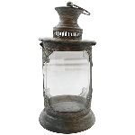 Laterne Junker, zink, Metall/Glas, 15,5x15,5x31 cm