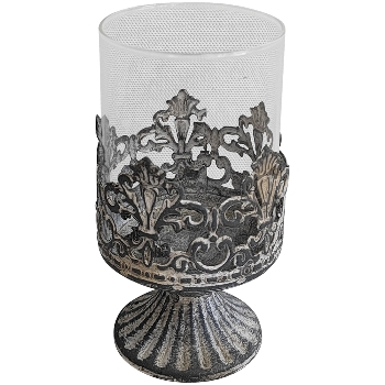 Windlicht Junker, Metall/Glas, 8x8x15 cm