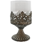 Windlicht Junker, Metall/Glas, 10,5x10,5x17,5 cm