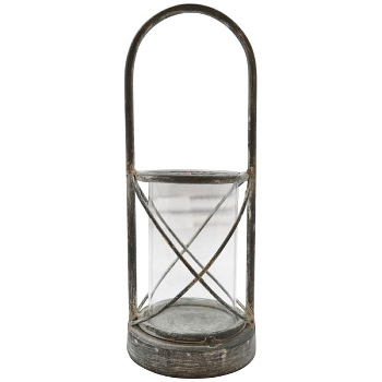 Laterne Junker, zink, Metall/Glas, 11,5x32x41 cm