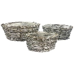 Korb Set/3 Willow, Rattan, 20,5x11x10 cm