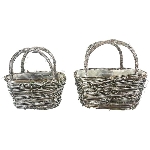 Korb Set/2 Willow, Rattan, 20,5x10x20 cm, 26x14x24 cm