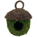 VogelHäuschen Willow, grün/braun, Rattan/Moos, 16x16x21 cm