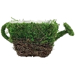 PflanzKorb Willow, grün/braun, Rattan/Moos, 21x11x9 cm
