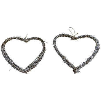 Herz Willow Set/2, Bamboo, 25x2x22 cm, 30x2x27 cm