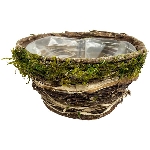 PflanzKorb Aride, natur, Moos/Holz, 21x21x13 cm
