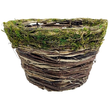 PflanzKorb Aride, natur, Moos/Holz, 25x25x17 cm