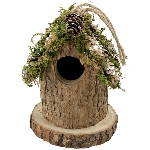 VogelHäuschen Aride, natur, Moos/Holz/Zapfen, 9x9x10 cm