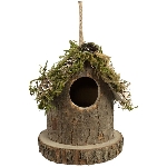 VogelHäuschen Aride, natur, Moos/Holz/Zapfen, 10x10x12 cm
