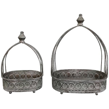 Pflanzkorb Set/2 ArtFerro, Metall, 28x18x38 cm