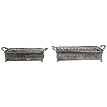 Pflanzschale Set/2 ArtFerro, Metall, 47x18x13 cm