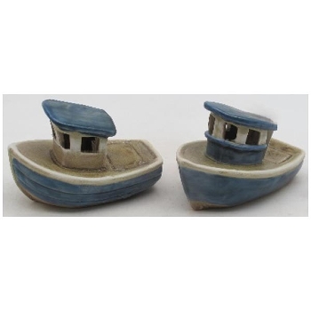 Boot mit LED Océan,Stoneware, 12,2x7,2x8,3 cm