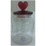 Dose Vitreous, klar/rot, Glas, 11x11x20 cm