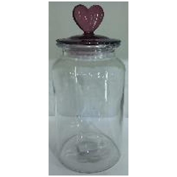 Dose Vitreous, klar/rot, Glas, 11x11x23,5 cm