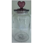 Dose Vitreous, klar/rot, Glas, 11x11x23,5 cm