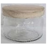 Dose Vitreous, Glas/Holz, 10x10x8 cm
