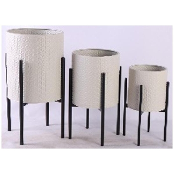 PflanzTopf Set/3 Plantes, creme, 21,5x21,5x38 cm, 27,5x27,5x48 cm