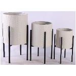 PflanzTopf Set/3 Plantes, creme, 21,5x21,5x38 cm, 27,5x27,5x48 cm