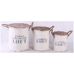 PflanzTopf Set/3 Plantes, weiß, 25x25x26,5 cm, 30x30x33 cm, 35x35x37 cm