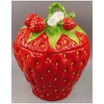 Dose Erdbeer Frutta, rot, Keramik, 16x16x20 cm