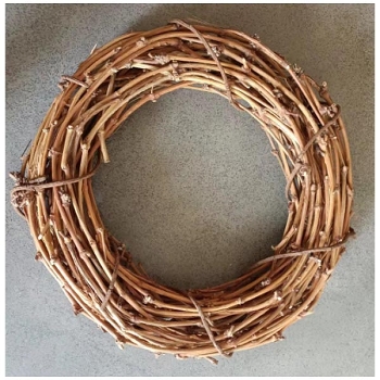 Kranz Willow, natur, Rattan, 40x40x9 cm
