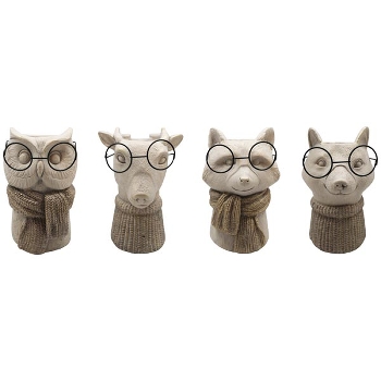 Topf DUR, grau, Zement, 13x13x21 cm, 16,5x15x22 cm