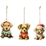 Xmashänger Hund LesFleurs, Metall, 7,5x1x10,5 cm