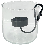 WindLicht mit KerzenHalter Verre, Glas/Metall, 10x10x10 cm