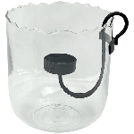 WindLicht mit KerzenHalter Verre, Glas/Metall, 13x13x15 cm