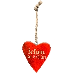 HerzHänger im Glas Dost, rot, Holz/Glas, 6,5x1x7 cm