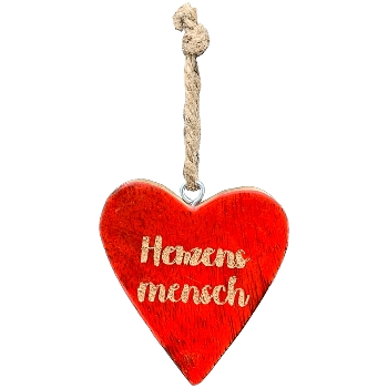 HerzHänger im Glas Dost, rot, Holz/Glas, 6,5x1x7 cm