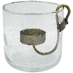 WindLicht mit Kerzenhalter Verre, Glas/Metall, 9,5x9,5x9,5 cm