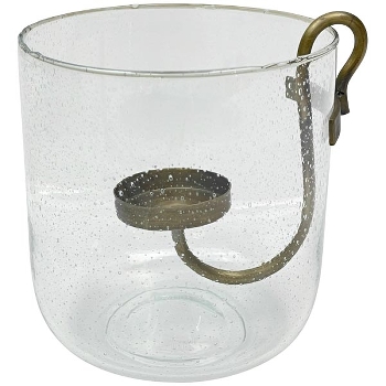 WindLicht mit Kerzenhalter Verre, Glas/Metall, 13,5x13,5x15 cm