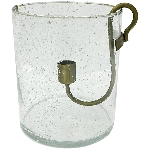WindLicht mit Kerzenhalter Verre, Glas/Metall, 13x13x15 cm
