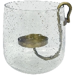 WindLicht mit Kerzenhalter Verre, Glas/Metall, 18,5x18,5x18,5 cm