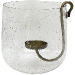 WindLicht mit Kerzenhalter Verre, Glas/Metall, 25,5x25,5x25 cm