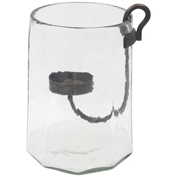 WindLicht mit Kerzenhalter Verre, Glas/Metall, 13x13x16,5 cm