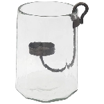 WindLicht mit Kerzenhalter Verre, Glas/Metall, 13x13x16,5 cm