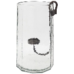 WindLicht mit Kerzenhalter Verre, Glas/Metall, 18x18x28 cm