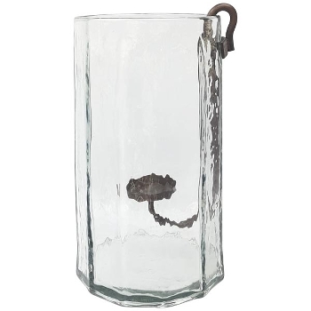 WindLicht mit Kerzenhalter Verre, Glas/Metall, 20,5x20,5x34,5 cm