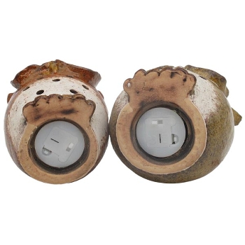 Eule Marta, Stoneware, 8,5x8,5x10 cm, 7,5x7,5x11 cm