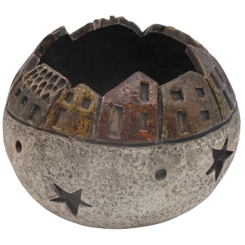 Windlicht Marta, Stoneware, 11,7x11,7x8,7 cm